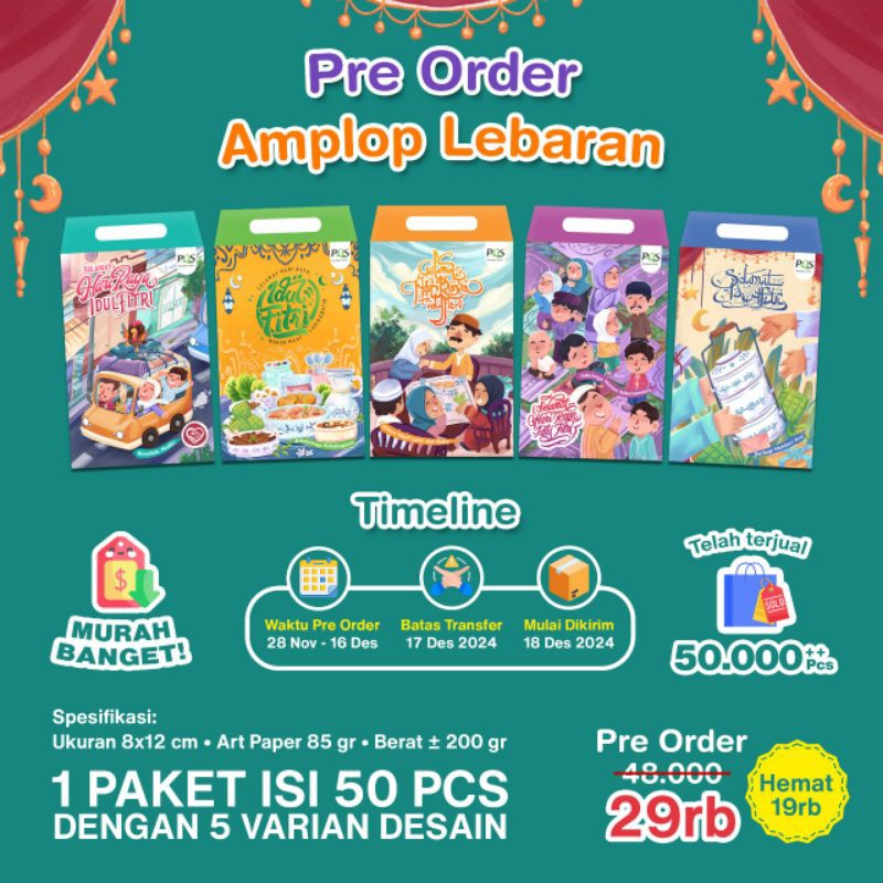 

AMPLOP LEBARAN PO Isi 50 Amplop