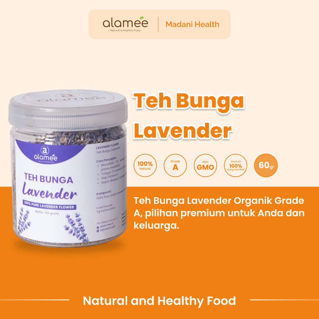 

ALAMEE Teh Bunga Lavender Insomnia Tea Organik Kering Dried Flower Herbal Alami Organic 60gr