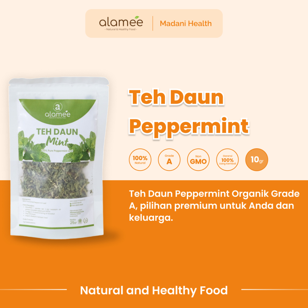 

ALAMEE Peppermint Tea Teh Daun Mint Organik Pappermint Papermint Kering Dried 10gr