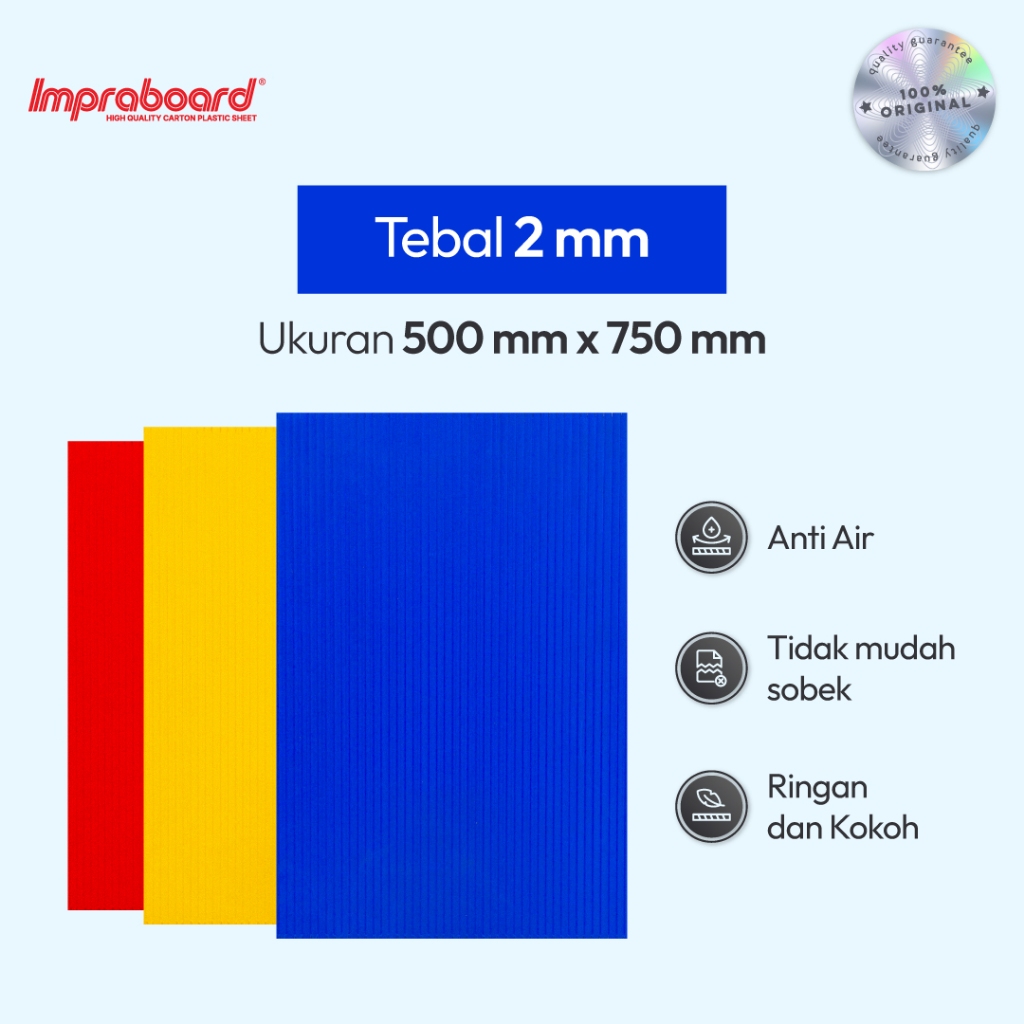 Impraboard Tebal 2 mm ukuran 500 x 750 mm