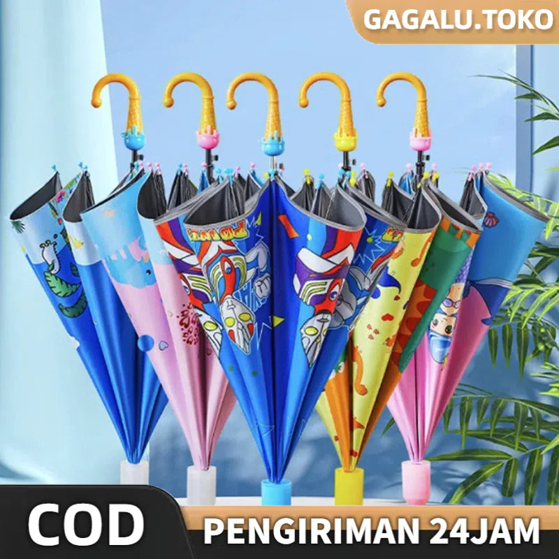 Kualitas Tinggi! Payung Anak Karakter Premium /Payung Lucu/Payung Anak/Payung Anak Karakter Kucing /