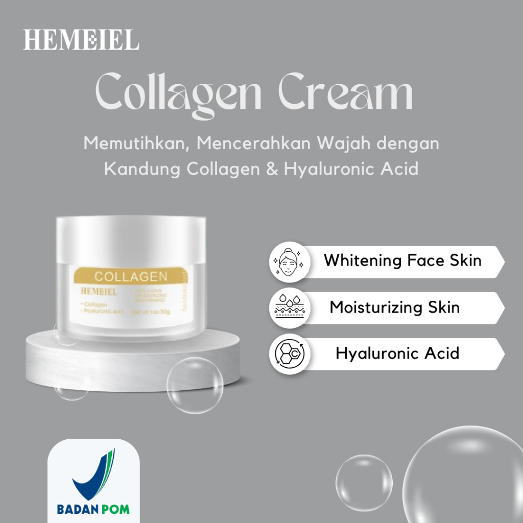 BPOM | Collagen Day Night Cream Moisturizing Brightening Skin Krim Kolagen Pelembab Pemutih Wajah
