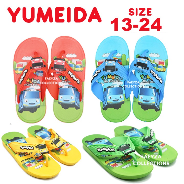 SANDAL JEPIT YUMEIDA KARAKTER BUS TAYO A-8022 SANDAL ANAK LAKI LAKI PEREMPUAN KARET