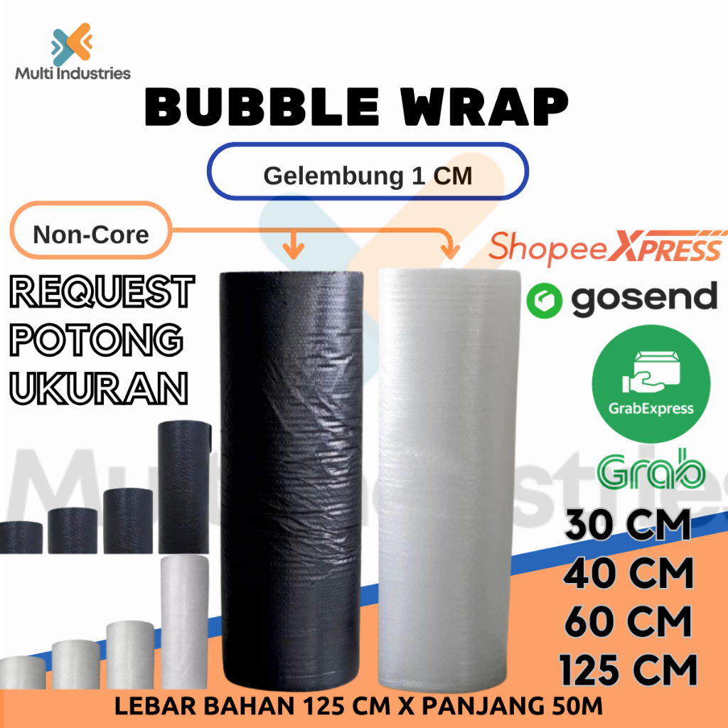 

Plastik Bubble Wrap 30 CM 40 CM 60 CM | Bening Hitam Grosir Pabrik