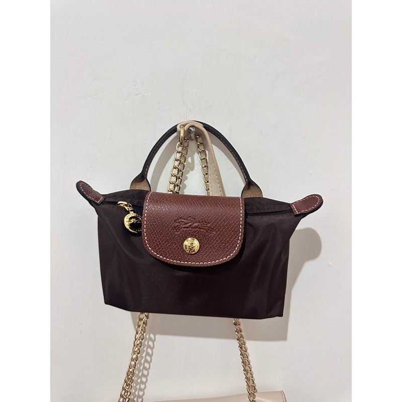 preloved longchamp mini pouch original ebony