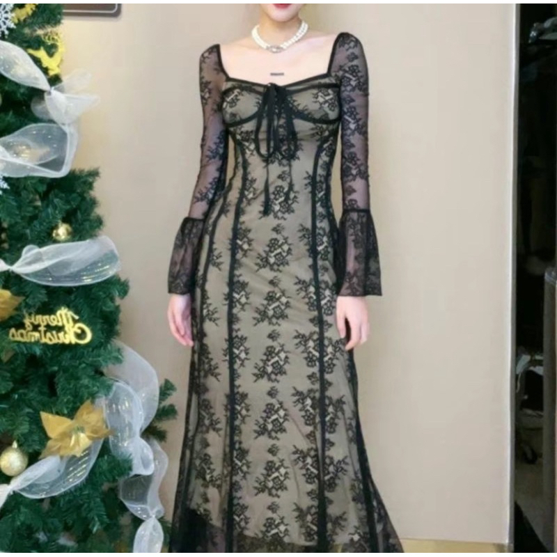 Lynn Dress Retro Slim / Dress Korea Stret Slim