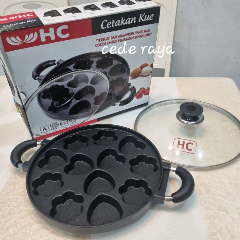 cetakan martabak mini / cake pan teflon hc 12 lubang variasi