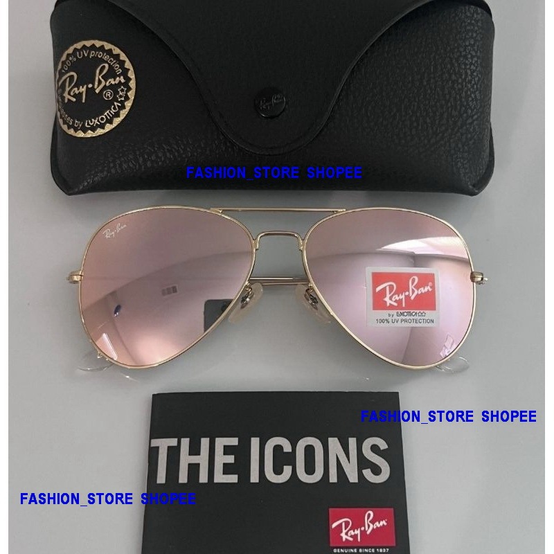 Kacamata Rayban aviator lensa pink original