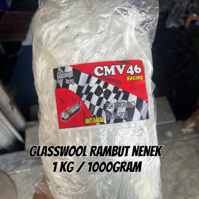 GLASSWOOL GASBUL RAMBUT NENEK GLASSWOOL KNALPOT 1.000gram // glasswool rambut nenek 1000 gram / glas