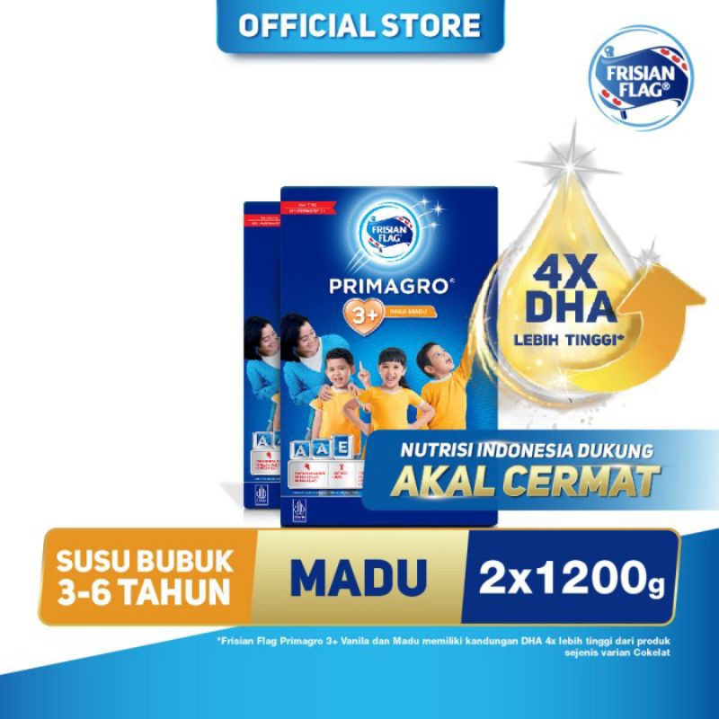

FRISIAN FLAG PRIMAGRO 3+ MADU 1200 gr -2 BOX (2.4 KG)