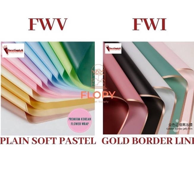 

Hot Sale 2 LembarGROSIR Cellophane FWI FWV per pak Wrapping Buket Bunga Kertas Bunga Kertas Tissue