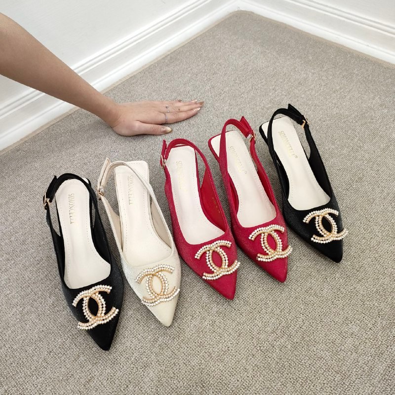 Simoncelli Sepatu Heels Tali Belakang Wanita 7 Cm | Heels Wanita | Sepatu Kerja | Import 6035-W