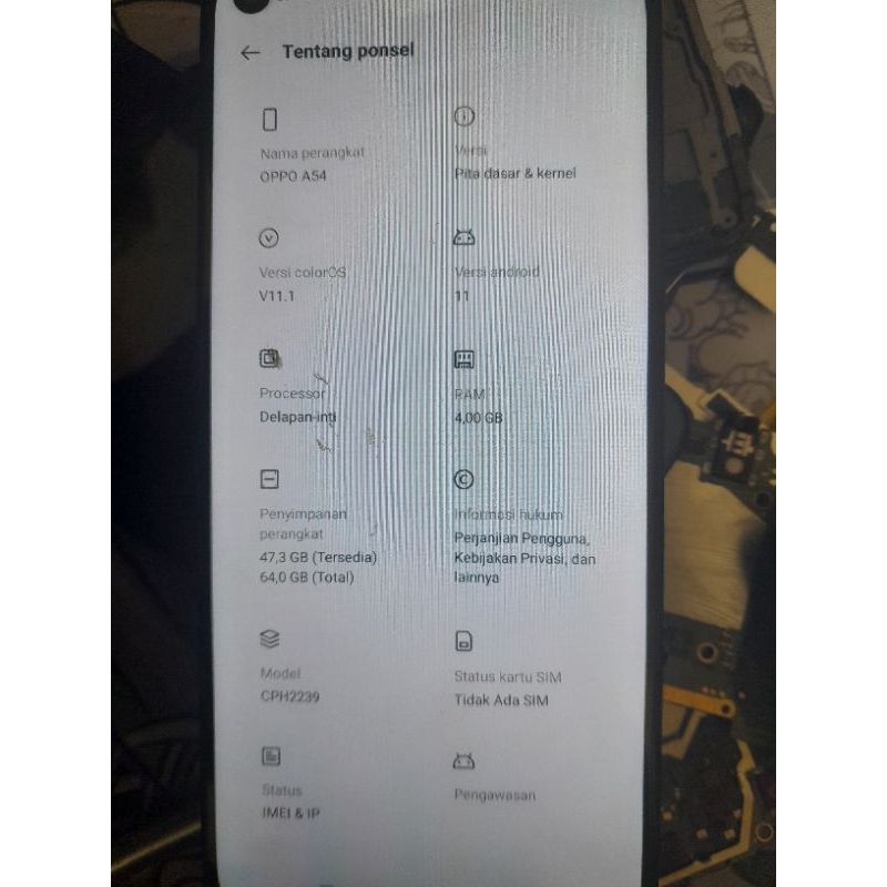 mesin oppo a54 4GB 64GB normal nokendala