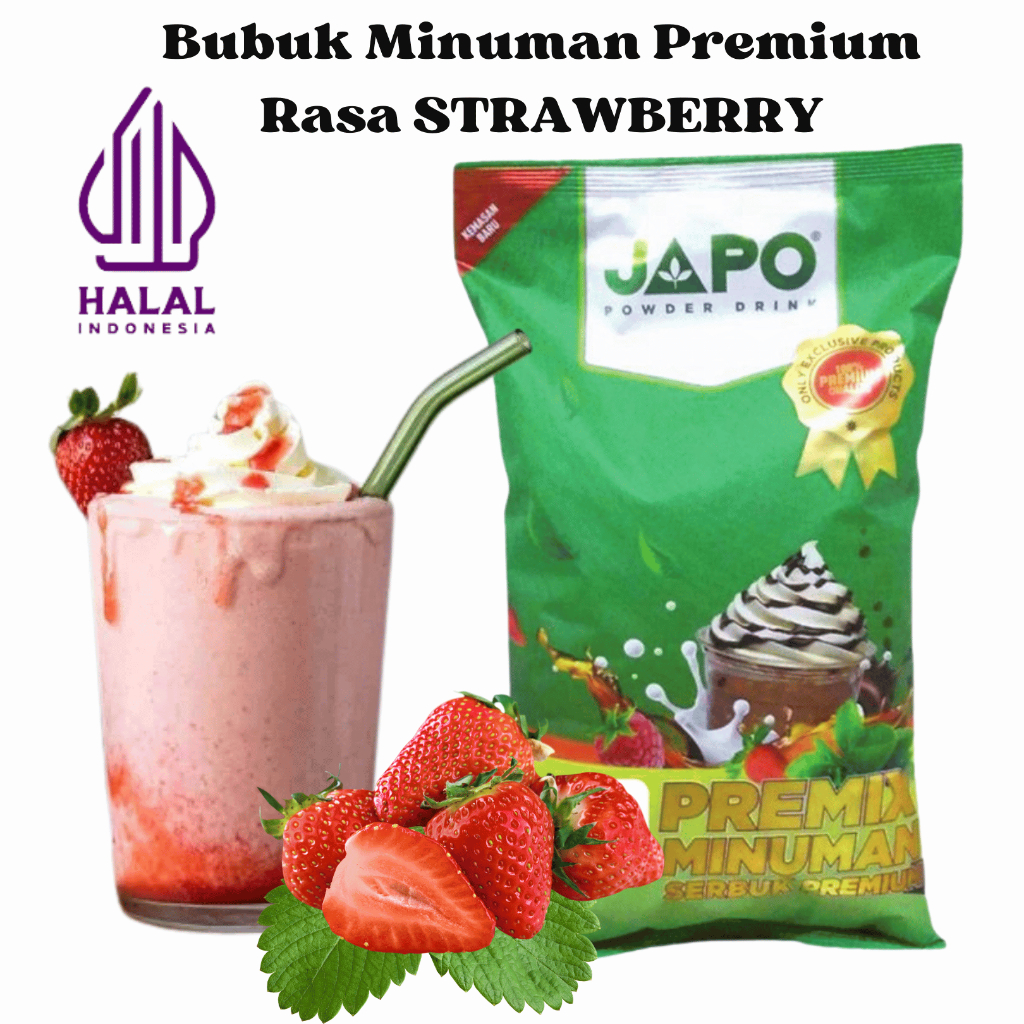 

1 Kg Bubuk Minuman PREMIUM RASA STRAWBERRY MERK JAPO | 1 KG | STRAWBERI / STROBERI | POWDER DRINK