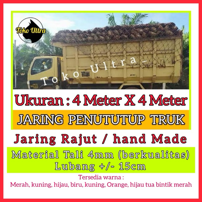 JARING PENUTUP TRUK 4x4 4MM / JARING MOBIL SAMPAH / JARING SAWIT / JARING PENGAMAN