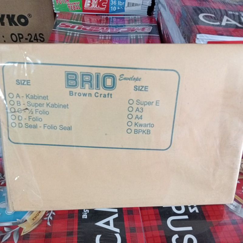 

BRIO Amplop coklat ½ Folio 1pack 100lembar