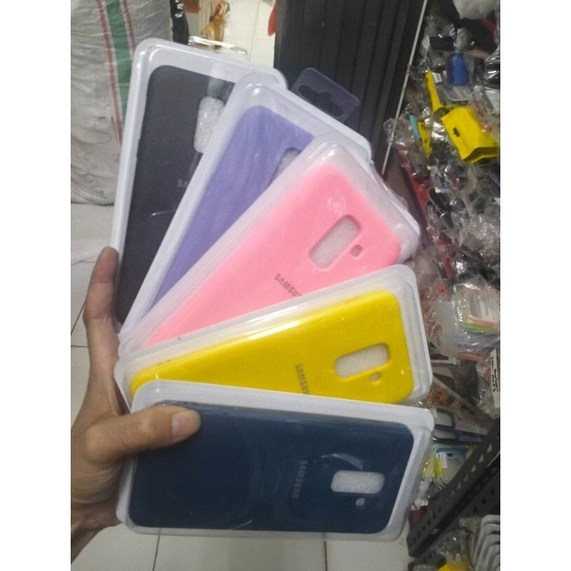 SAMSUNG A6 A6 PLUS A6+ A8 A8 PLUS A8+ Silikon Original Soft Case Hybrid Beludru Logo