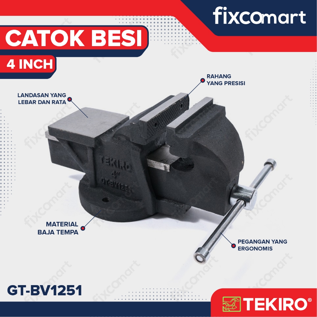 Tekiro Bench Vice 4 Inch / Tekiro Ragum Besi 4 Inch / Catok Besi