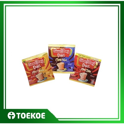 

TOEKOE Kopi Good Day Duet Renceng Rasa Moca'Caramel Choco'Nut Moca'Choco (Isi 10 pcs)