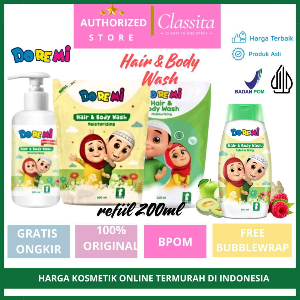 𝐂𝐋𝐀𝐒𝐒𝐈𝐓𝐀.𝐈𝐃 -DOREMI Nussa Body Wash Anak | Sabun Mandi Cair | Doremi Hair & Body Wash Moisturizing 2