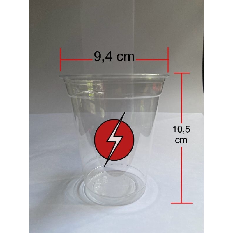 Cup plastik starindo 12 Oz PET datar CUSTOM LOGO