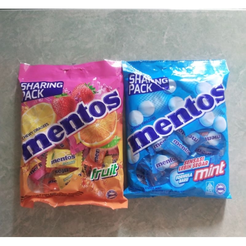 

Permen Mentos Mint Fruit Kembang gula Mentos Sharing Pack Mint Fruit 108g atau 135g