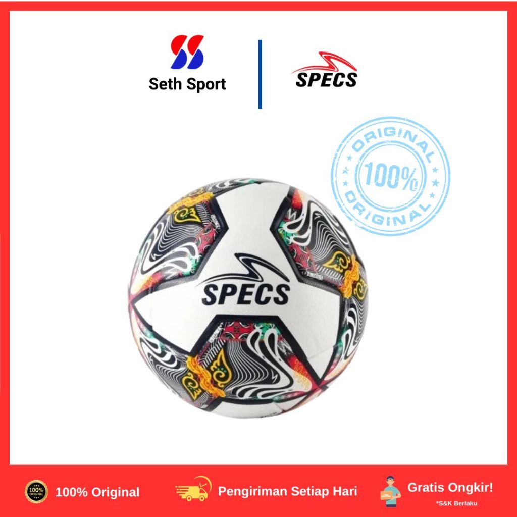 Bola Kaki Specs Illuzion II Mada Fb Match Ball FIFA (SIZE 5) Original - White/Lotus