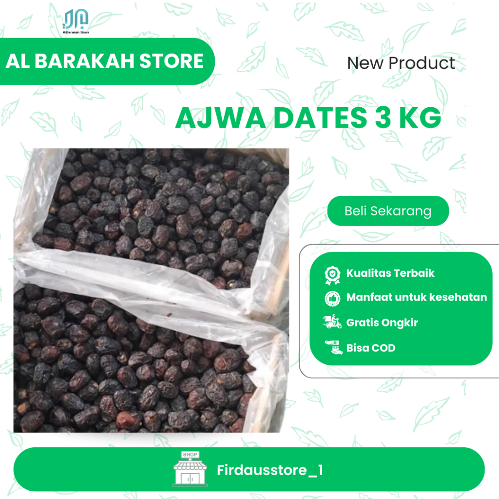 

Kurma Ajwa Dates 3 Kg, Kurma Nabi Kurma Al Madinah Orginal Kurma Ajwa Premium