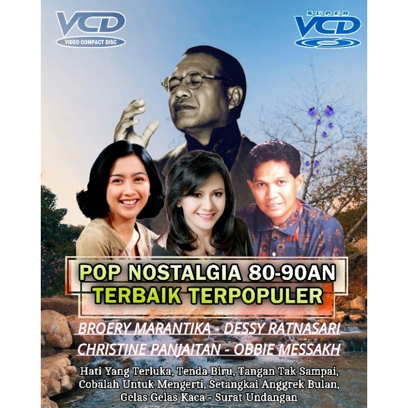 KASET VCD VIDIO LAGU NOSTALGIA INDONESIA 80-90 AN TERBAIK TERPOPULER - KASET VCD MOBIL LAGU POP NOST