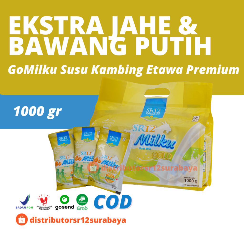 

SR12 Sachet Gomilku Gold 25gr 1pouch 40Saset 1000gr Go Milku Susu Kambing Renteng Jahe Bawang Putih