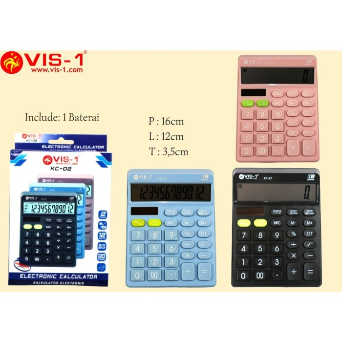 

KALKULATOR VIS-1 KC-02 / VIS1 KC02 12 DIGIT CALCULATOR MINIMALIS DISPLAY BESAR BATERAI DAN PANEL DASAR LUCU ESTETIK MURAH ALAT HITUNG ALAT TULIS SEKOLAH ATK KANTOR KULIAH STATIONERY / MITRA ABADI KATALOG JOGJA