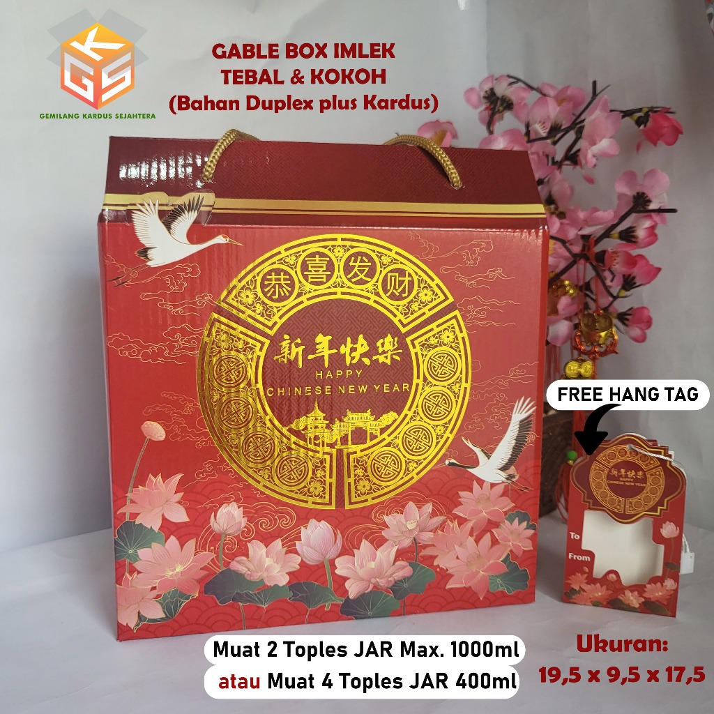 

10pcs Box Hampers Imlek | ukuran 2 Jar | Ukuran 4 Jar 250ml | Box Imlek | Gable Box Imlek