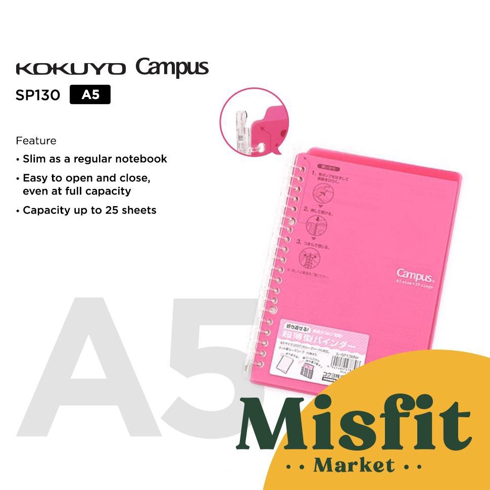 

KODE GFFLP KOKUYO Campus Smart Ring Loose Leaf Binder A5