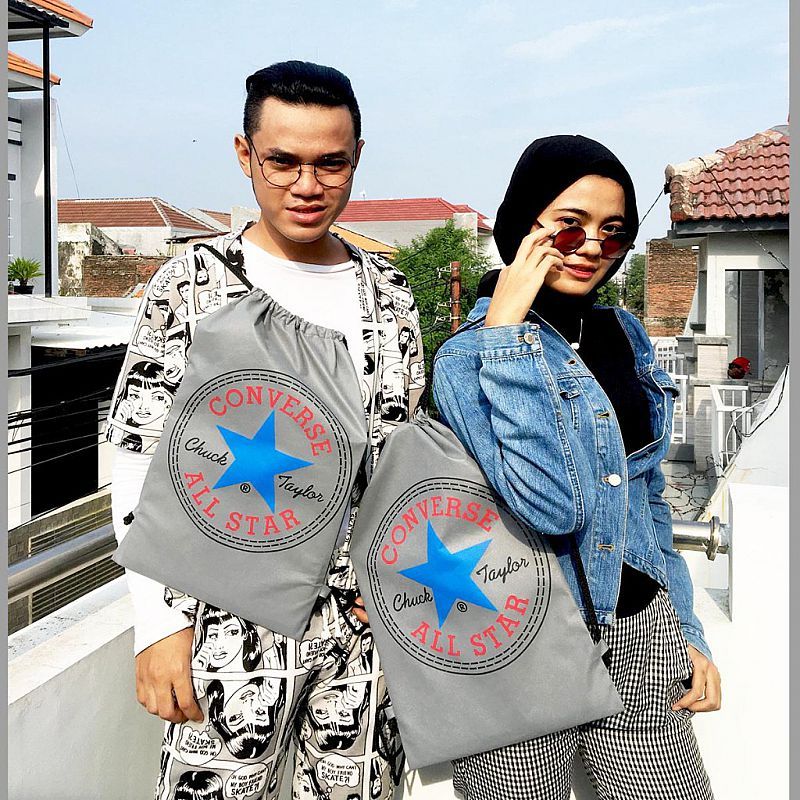 TAS SERUT CONVERSE NON ORI BUKAN ORIGINAL TAS RANSEL CONVERSE GREY ABU KAIN SPUNBOND