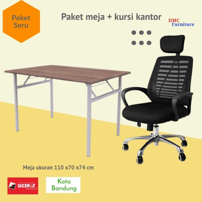 meja kantor meja tulis meja kerja lipat paket meja kursi