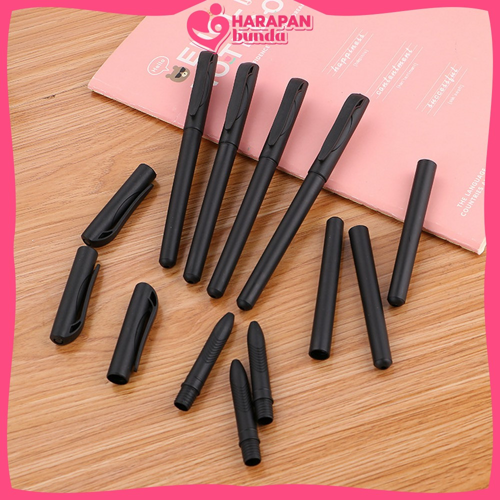 

Pena Alat Tulis Kantor Sekolah Pens Black / Pulpen Hitam 0.7mm Motif Polos Tinta Hitam Simple Ballpoint Harapan Bunda A45