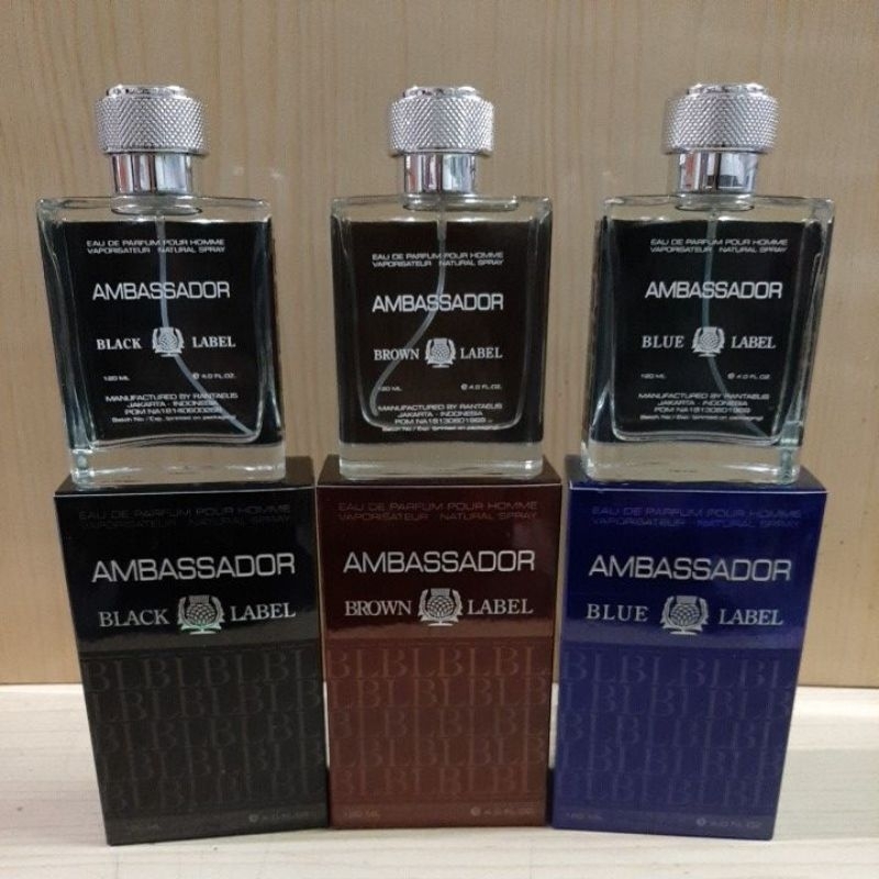 AMBASSADOR EAU DE PARFUM BLACK LABEL / BLUE LABEL 120ML - Parfum Pria - Minyak Wangi
