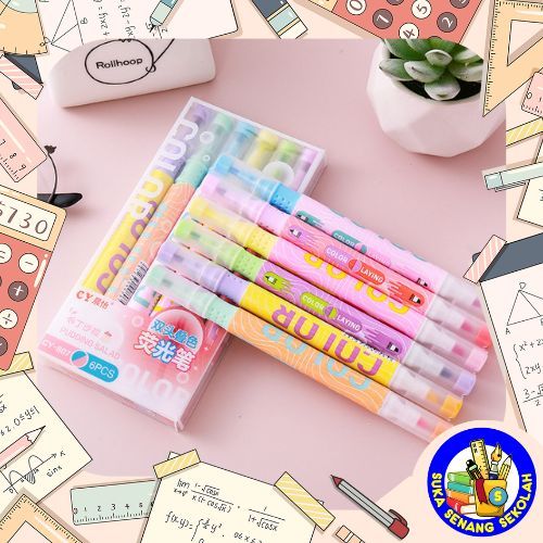 

6pcs Colourful Highlighter Double Tip / Spidol Warna S0272