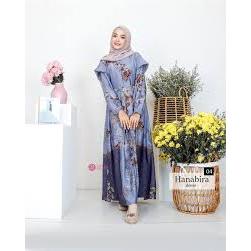 Hanabira Dress Zizara Gaun Pesta Wanita Muslimah Gamis Cantik Motif Etnik