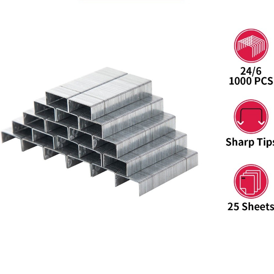 

Deli Staples/Isi Refill Staples-Staples 24/6 Anti karat ujung runcing untuk hasil yang maksimal E0012N