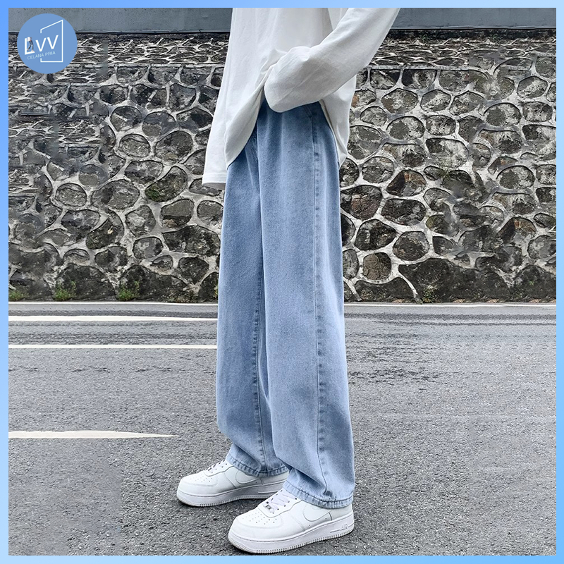 Celana jeans pria jeans korean style pria celana longgar celana korean style pria celana denim pria 