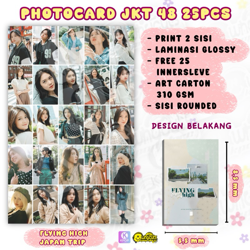 PC Photocard Set JKT48 Flying High Japan Trip Isi 25pcs print 2 sisi laminasi glossy anti air tebal 