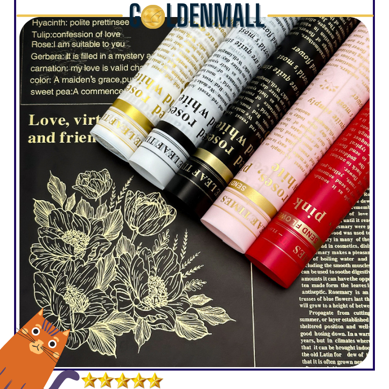 

Kertas Buket Bunga Cellophane Newspaper Flower Wrapping Paper Waterproof Motif Koran 6041