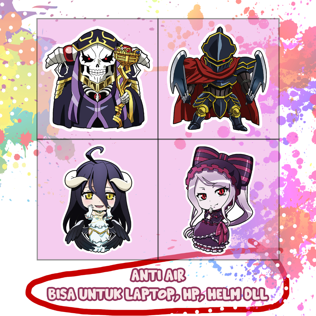 

Stiker Overlord Ainz Albedo, Sticker Lucu Murah