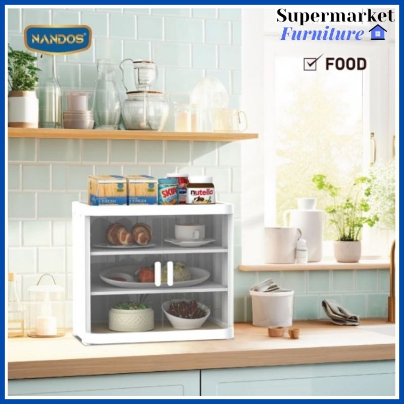NAIBA Tempat Penyimpanan Makanan Tertutup Bahan Plastik PUTIH Transparant Bening FOOD CABINET BISTRO