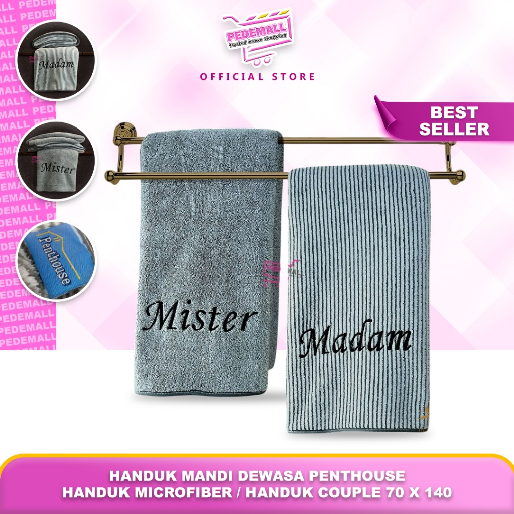 Handuk Mandi Dewasa PENTHOUSE / Handuk microfiber / Handuk Couple 70 x 140