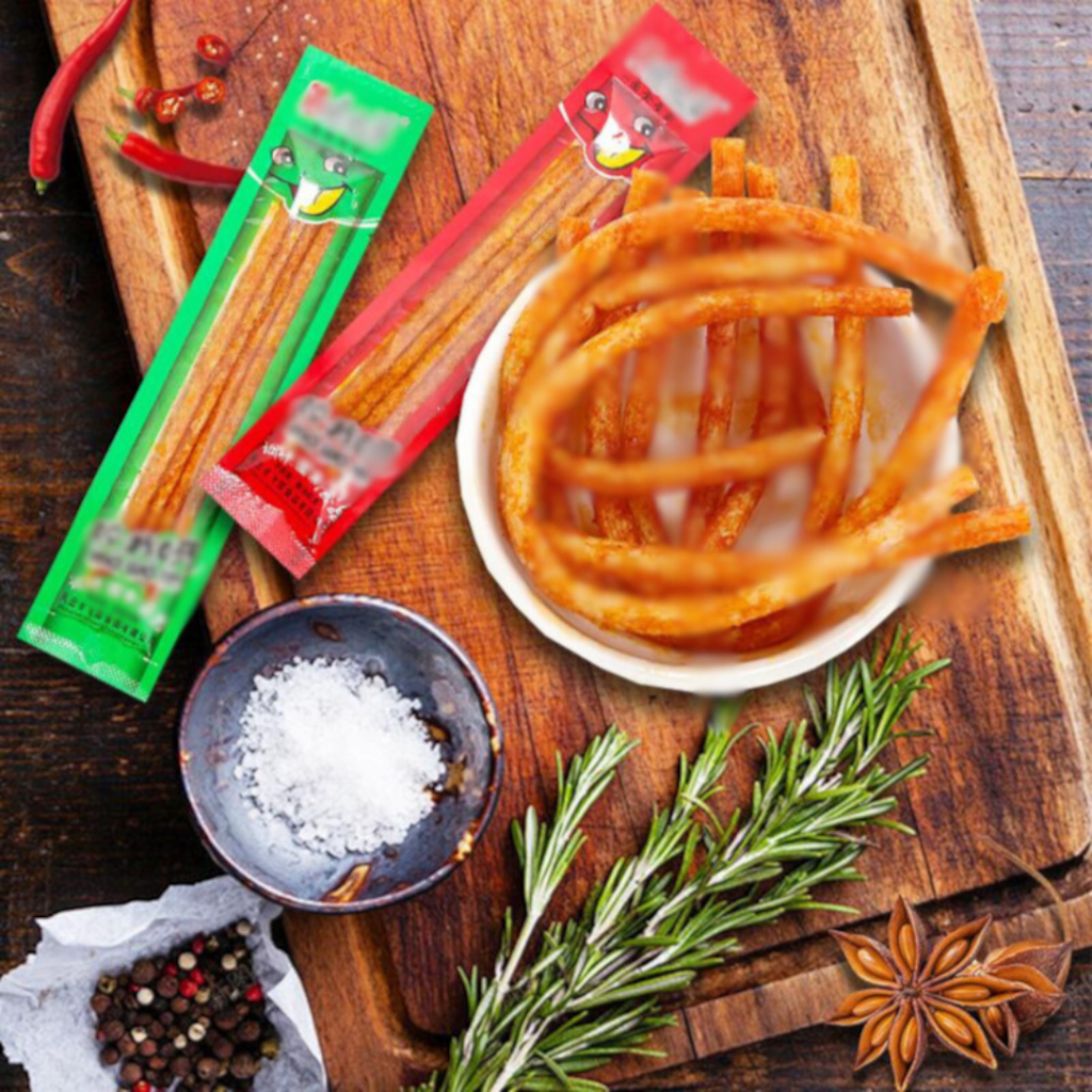 Cemilan Halal Tongkat Cabai Makanan Pedas Makanan Santai Import Stick Tendon Pedas Snack China Stick