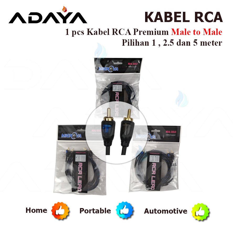 KABEL SPEAKER JACK RCA ke RCA MALE PREMIUM STEREO AUDIO MNR EMBASSY