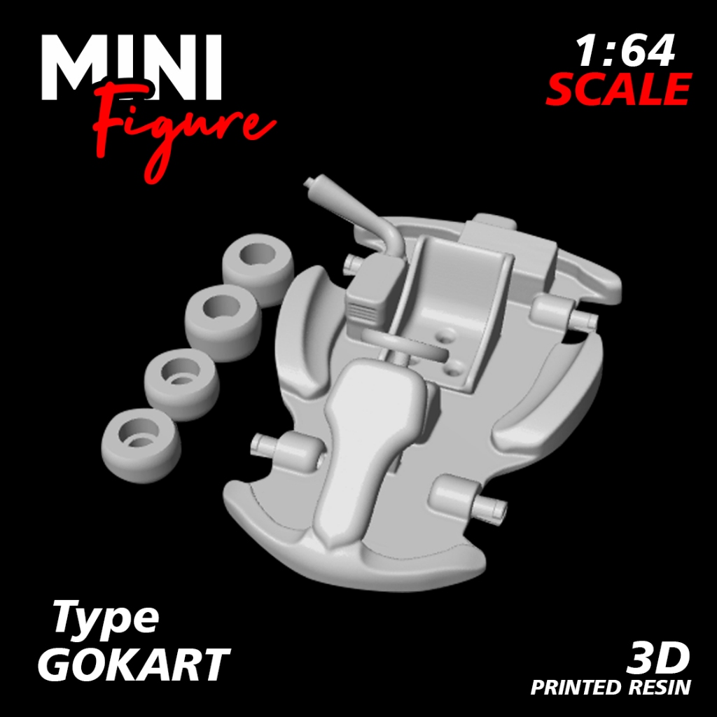 Mini Figure Gokart skala 1/64 / Figure Diecast / Miniatur Gokart / Figure GOKART UNPAINTED