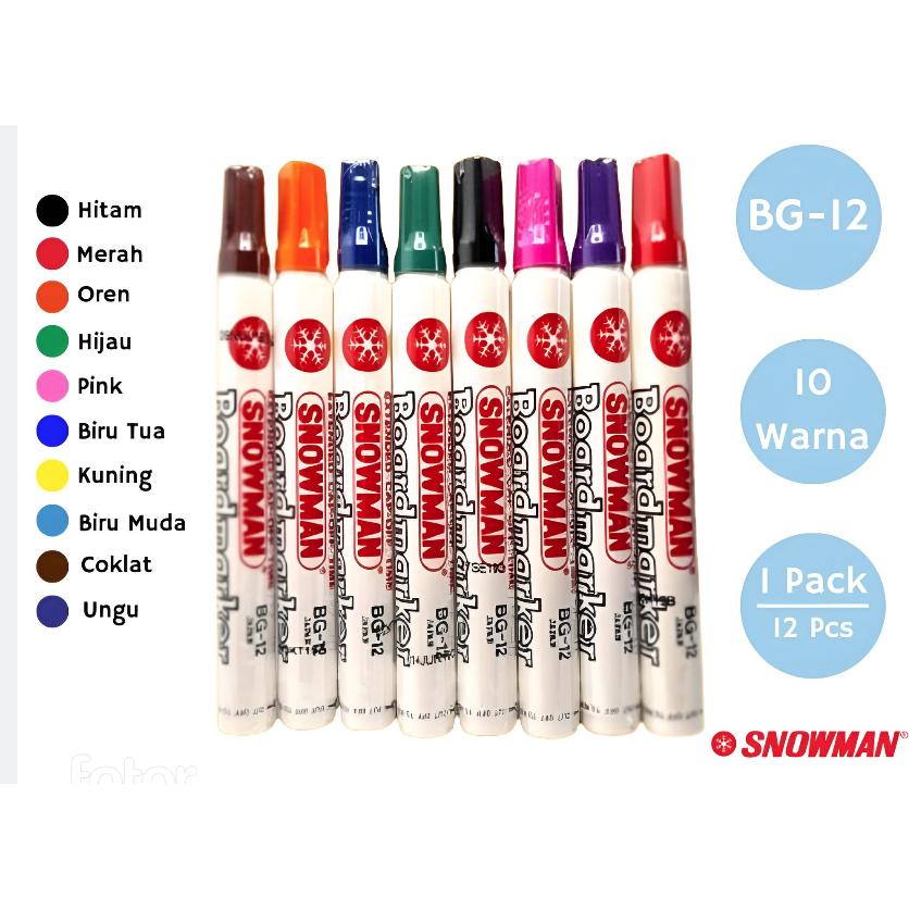 

Spidol Snowman White Board Marker BG-12 (Macam Warna) (Per Satuan)